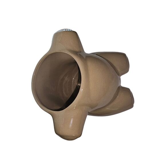 Vintage Ceramic Bear Cookie Jar – Brown Glazed Pottery – Retro Kitchen Decor - Picture 3 of 9